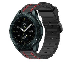 Strap-it® Samsung Galaxy Watch 42mm Sport Schnallenarmband (Schwarz/Rot) Strap-it® Samsung Galaxy Watch 42mm Sport Schnallenarmband (Schwarz/Rot)