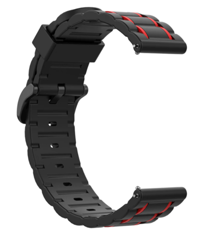 Strap-it® Strap-it Samsung Galaxy Watch 42mm Sport Schnallenarmband (Schwarz/Rot) Strap-it® Strap-it Samsung Galaxy Watch 42mm Sport Schnallenarmband (Schwarz/Rot)