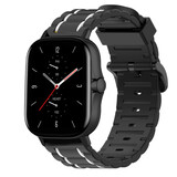 Strap-it® Amazfit GTS 2 Sport Schnallenarmband (Schwarz/Weiß) Strap-it® Amazfit GTS 2 Sport Schnallenarmband (Schwarz/Weiß)