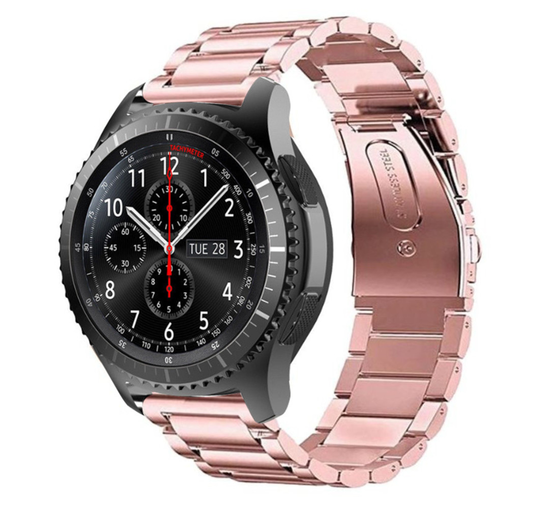 Strap-it® Strap-it Samsung Galaxy Watch 46mm Stahlarmband (Rosa)