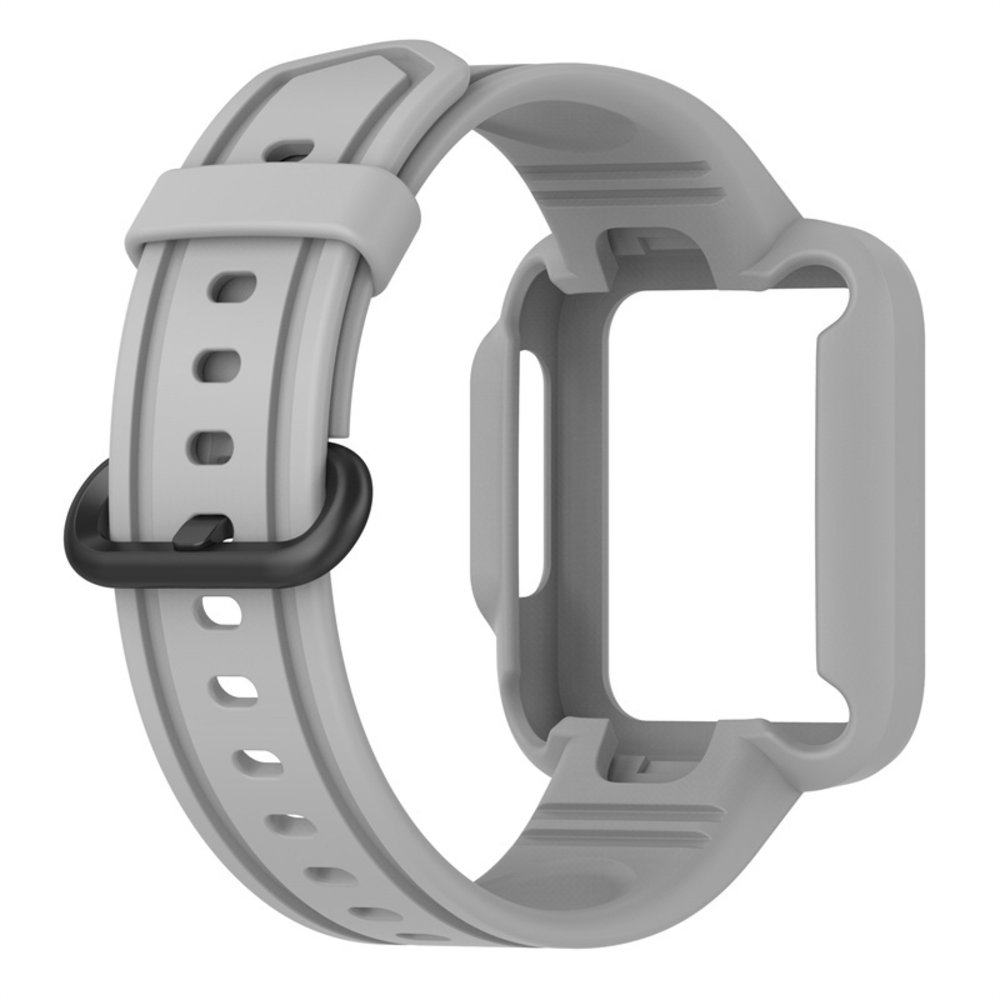 Strap-it® Strap-it Xiaomi Mi Watch Lite Silikonarmband mit Rahmen (Grau) Strap-it® Strap-it Xiaomi Mi Watch Lite Silikonarmband mit Rahmen (Grau)