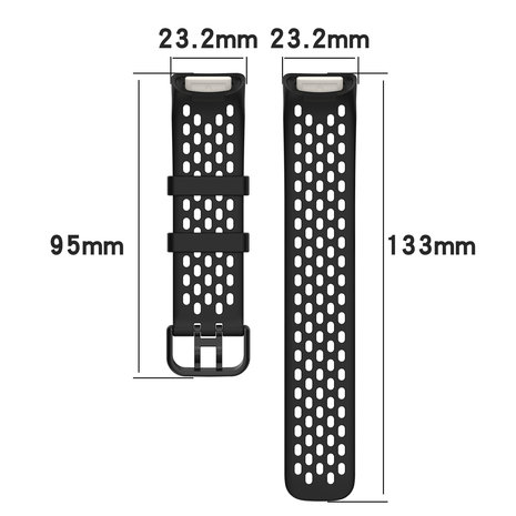 Strap-it® Strap-it Fitbit Charge 5 Silikonarmband mit Löchern (Schwarz) Strap-it® Strap-it Fitbit Charge 5 Silikonarmband mit Löchern (Schwarz)