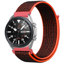 Strap-it® Strap-it Samsung Galaxy Watch 3 45mm Nylon Armband (Schwarz/Orange)