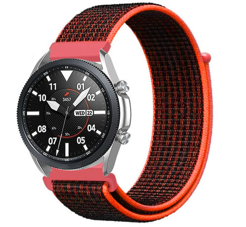 Strap-it® Strap-it Samsung Galaxy Watch 3 45mm Nylon Armband (Schwarz/Orange) Strap-it® Strap-it Samsung Galaxy Watch 3 45mm Nylon Armband (Schwarz/Orange)