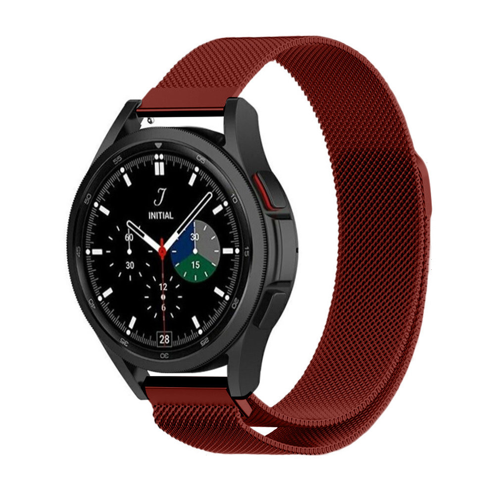 Strap-it® Strap-it Samsung Galaxy Watch 4 Classic 46mm Milanese Armband (Rot)
