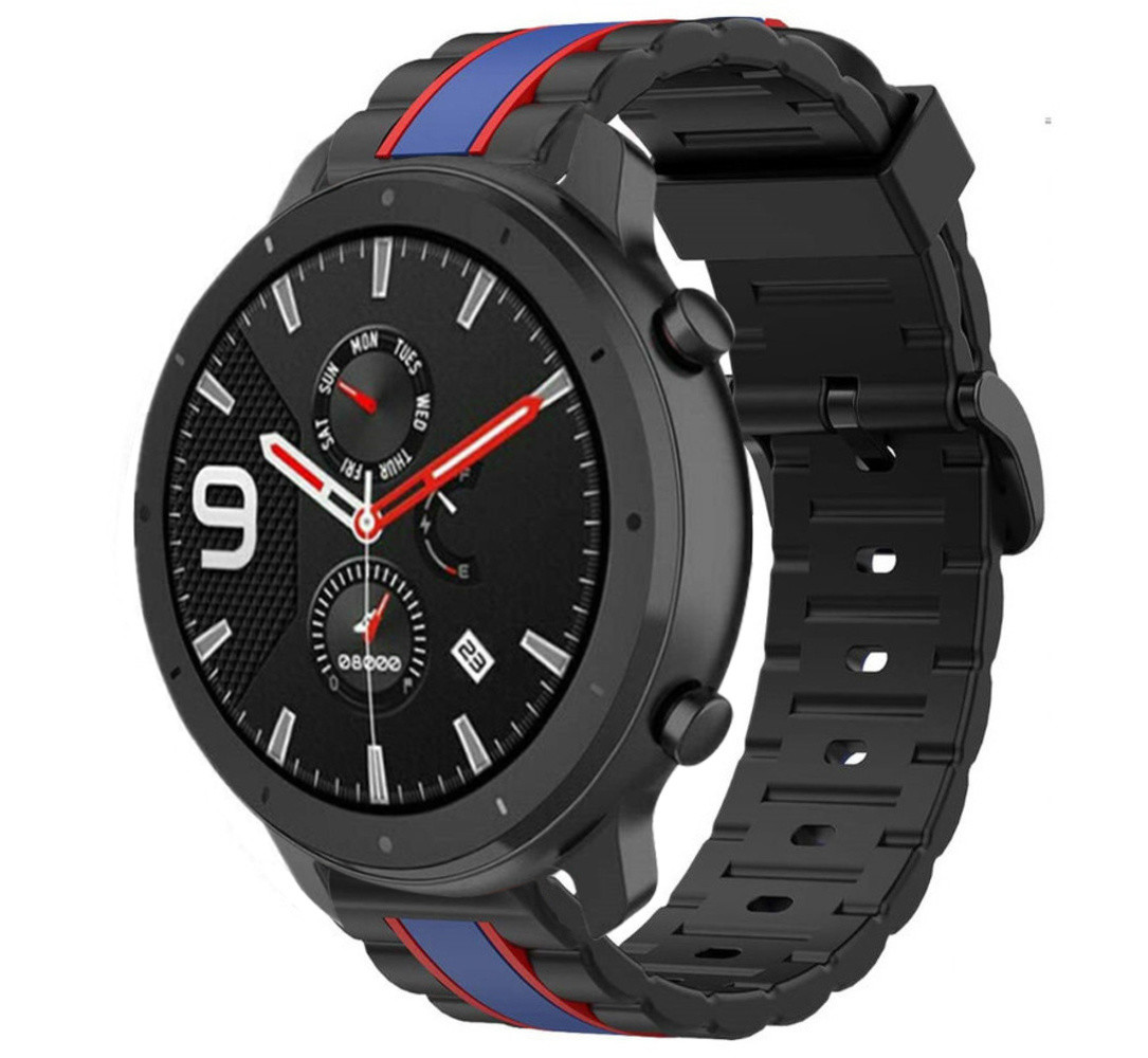 Strap-it® Strap-it Xiaomi Amazfit GTR Special Edition Armband (Schwarz/Blau) Strap-it® Strap-it Xiaomi Amazfit GTR Special Edition Armband (Schwarz/Blau)