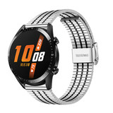 Strap-it® Huawei Watch GT 2 Edelstahlarmband (Silber/Schwarz) Strap-it® Huawei Watch GT 2 Edelstahlarmband (Silber/Schwarz)