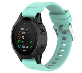 Strap-it® Garmin Fenix 5/6 glänzendes Silikonarmband (Aqua) Strap-it® Garmin Fenix 5/6 glänzendes Silikonarmband (Aqua)