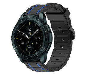 Strap-it® Samsung Galaxy Watch 42mm Sport Schnallenarmband (Schwarz/Blau) Strap-it® Samsung Galaxy Watch 42mm Sport Schnallenarmband (Schwarz/Blau)