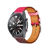 Strap-it® Samsung Galaxy Watch 3 45mm Lederarmband (knallPink/Rotbraun) Strap-it® Samsung Galaxy Watch 3 45mm Lederarmband (knallPink/Rotbraun)
