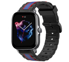 Strap-it® Amazfit GTS 3 Special Edition Armband (Schwarz/Blau) Strap-it® Amazfit GTS 3 Special Edition Armband (Schwarz/Blau)