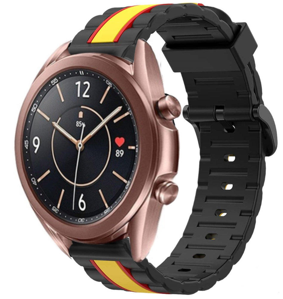 Strap-it® Strap-it Samsung Galaxy Watch 3 41mm Special Edition Armband (Schwarz/Gelb)
