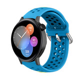 Strap-it® Huawei Watch GT 3 42mm Silikonarmband mit Löchern (Hellblau)