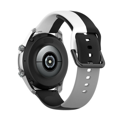 Strap-it® Strap-it Xiaomi Mi Watch Triple Sport Armband (Schwarz-Weiß-Grau)