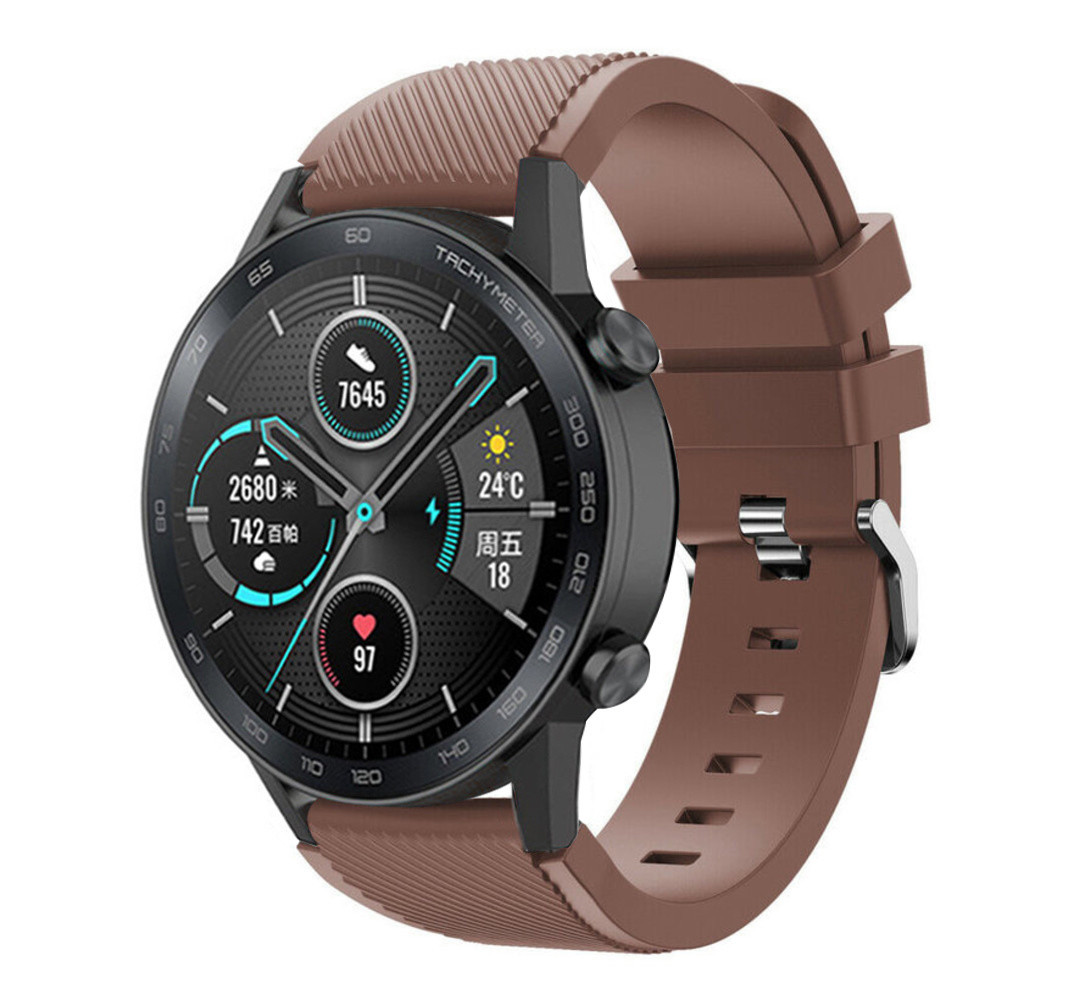 Strap-it® Strap-it Honor Magic Watch 2 Silikonarmband (Kaffeebraun)