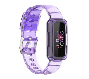Strap-it® Fitbit Luxe Clear TPU-Armband (Transparent-Lila) Strap-it® Fitbit Luxe Clear TPU-Armband (Transparent-Lila)