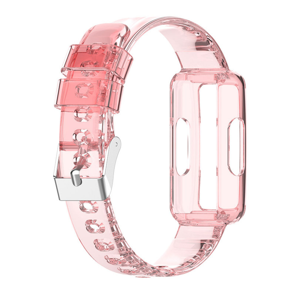 Strap-it® Strap-it Fitbit Luxe Clear TPU-Armband (Transparent-Pink) Strap-it® Strap-it Fitbit Luxe Clear TPU-Armband (Transparent-Pink)