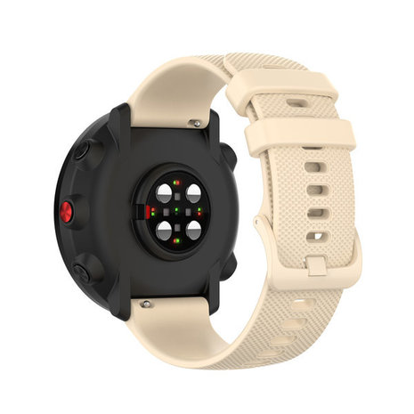 Strap-it® Strap-it Samsung Galaxy Watch 3 45mm Luxus-Silikonarmband (Beige)