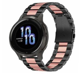 Strap-it® Garmin Venu 2s Stahlarmband - 40mm -  Schwarz/Rosa Strap-it® Garmin Venu 2s Stahlarmband - 40mm -  Schwarz/Rosa