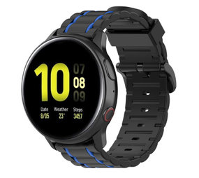 Strap-it® Samsung Galaxy Watch Active Sport Schnallenarmband (Schwarz/Blau) Strap-it® Samsung Galaxy Watch Active Sport Schnallenarmband (Schwarz/Blau)
