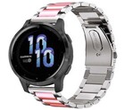 Strap-it® Strap-it Garmin Venu 2s 40mm Stahlarmband (Silber/Rosa)