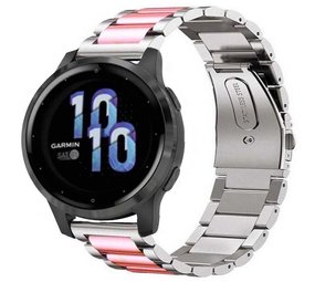 Strap-it® Garmin Venu 2s 40mm Stahlarmband (Silber/Rosa) Strap-it® Garmin Venu 2s 40mm Stahlarmband (Silber/Rosa)