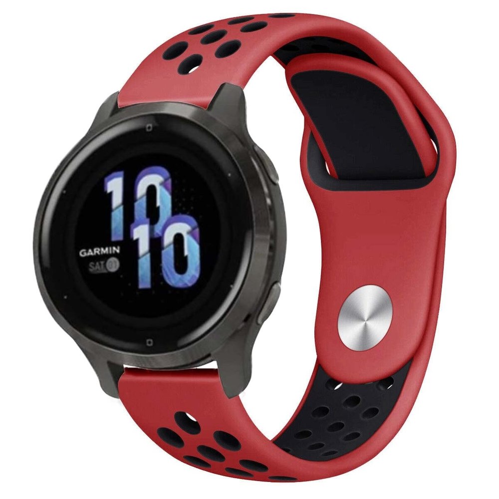 Strap-it® Strap-it Garmin Venu 2s 40mm Sportarmband (Rot/Schwarz)