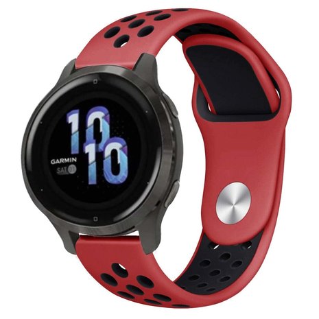 Strap-it® Strap-it Garmin Venu 2s 40mm Sportarmband (Rot/Schwarz)