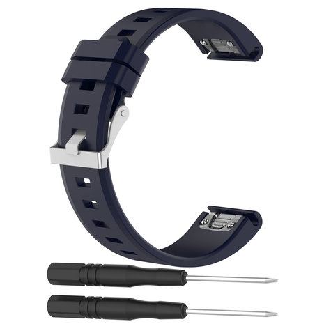 Strap-it® Strap-it Garmin Fenix 5/6 glänzendes Silikonarmband (Dunkelblau) Strap-it® Strap-it Garmin Fenix 5/6 glänzendes Silikonarmband (Dunkelblau)