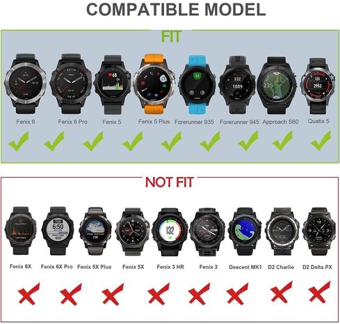 Strap-it® Strap-it Garmin Fenix 5/6 glänzendes Silikonarmband (Dunkelblau) Strap-it® Strap-it Garmin Fenix 5/6 glänzendes Silikonarmband (Dunkelblau)