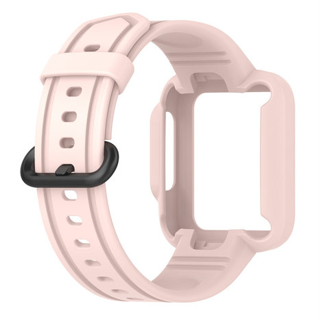 Strap-it® Strap-it Xiaomi Mi Watch Lite Silikonarmband mit Rahmen (Rosa) Strap-it® Strap-it Xiaomi Mi Watch Lite Silikonarmband mit Rahmen (Rosa)