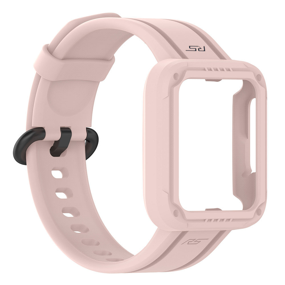 Strap-it® Strap-it Xiaomi Mi Watch Lite Silikonarmband mit Rahmen (Rosa) Strap-it® Strap-it Xiaomi Mi Watch Lite Silikonarmband mit Rahmen (Rosa)