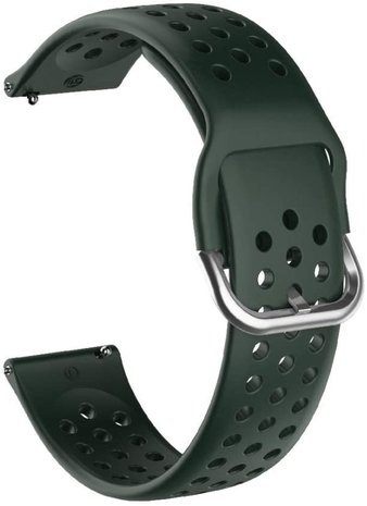 Strap-it® Strap-it Huawei Watch GT 3 42mm Silikonarmband mit Löchern (Armeegrün)