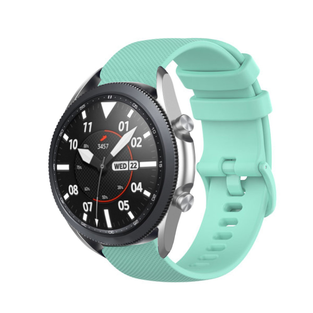 Strap-it® Strap-it Samsung Galaxy Watch 3 45mm Luxus-Silikonarmband (Aqua)