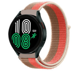 Strap-it® Samsung Galaxy Watch 4 44mm Nylon Armband (Rosa Pomelo) Strap-it® Samsung Galaxy Watch 4 44mm Nylon Armband (Rosa Pomelo)