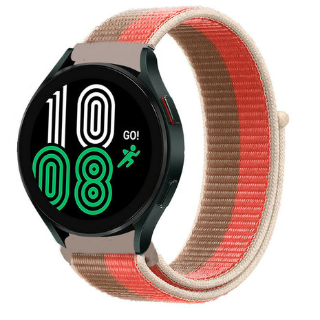 Strap-it® Strap-it Samsung Galaxy Watch 4 44mm Nylon Armband (Rosa Pomelo)
