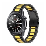 Strap-it® Samsung Galaxy Watch 3 45mm Stahlarmband (Schwarz/Gold) Strap-it® Samsung Galaxy Watch 3 45mm Stahlarmband (Schwarz/Gold)