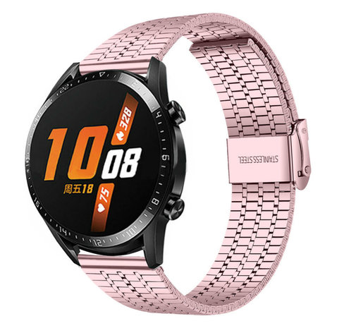 Strap-it® Strap-it Huawei Watch GT 2 Edelstahlarmband (Rosa) Strap-it® Strap-it Huawei Watch GT 2 Edelstahlarmband (Rosa)