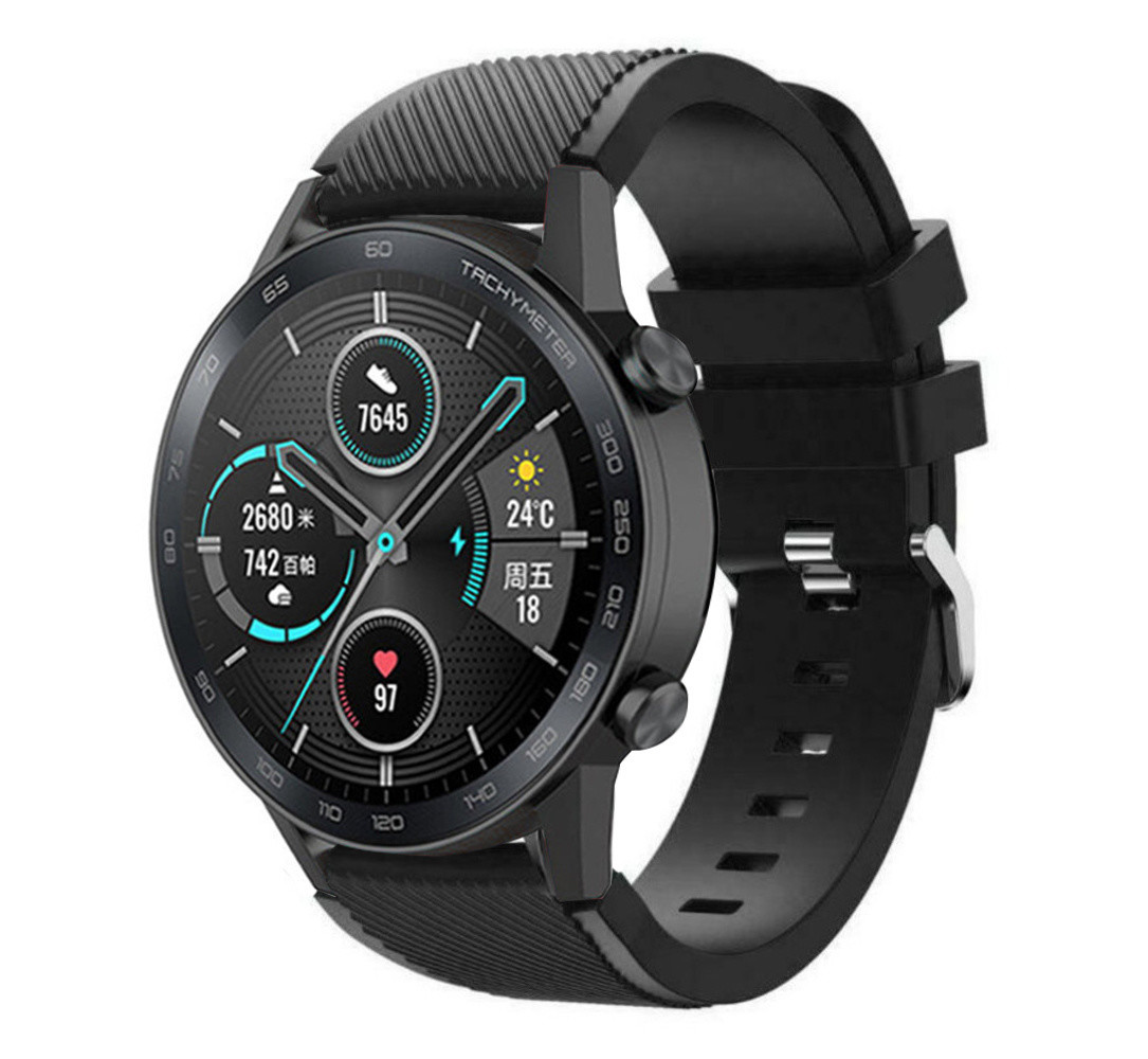 Strap-it® Strap-it Honor Magic Watch 2 Silikonarmband (Schwarz)