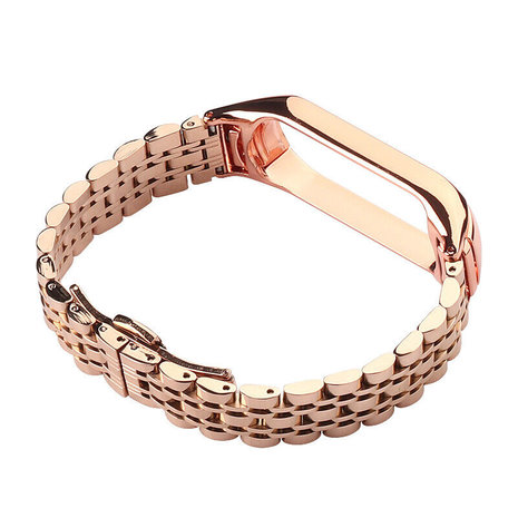 Strap-it® Strap-it Xiaomi Mi Band 7 Metallarmband (Rosagold)
