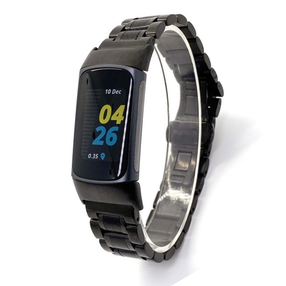 Fitbit Charge 5 Metal (Schwarz) Link Armband