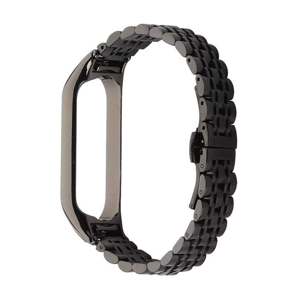 Strap-it® Strap-it Xiaomi Mi Band 7 Metallarmband (Schwarz)