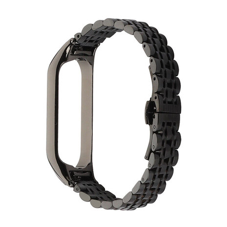 Strap-it® Strap-it Xiaomi Mi Band 7 Metallarmband (Schwarz)