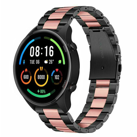 Strap-it® Strap-it Xiaomi Mi Watch Stahlarmband (Schwarz/Rosa) Strap-it® Strap-it Xiaomi Mi Watch Stahlarmband (Schwarz/Rosa)