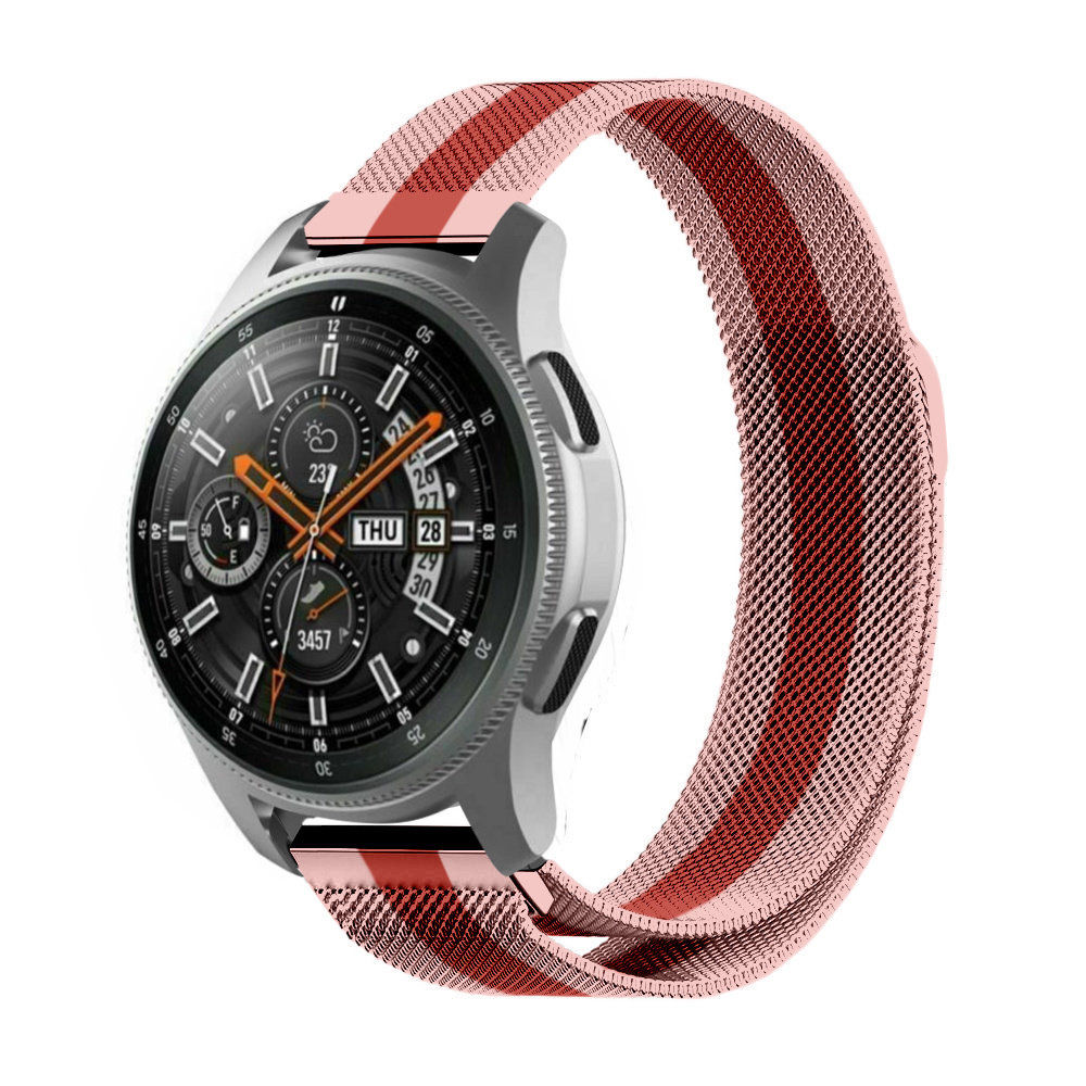 Strap-it® Strap-it Samsung Galaxy Watch 46mm Milanese Armband (Rot/Rosa)
