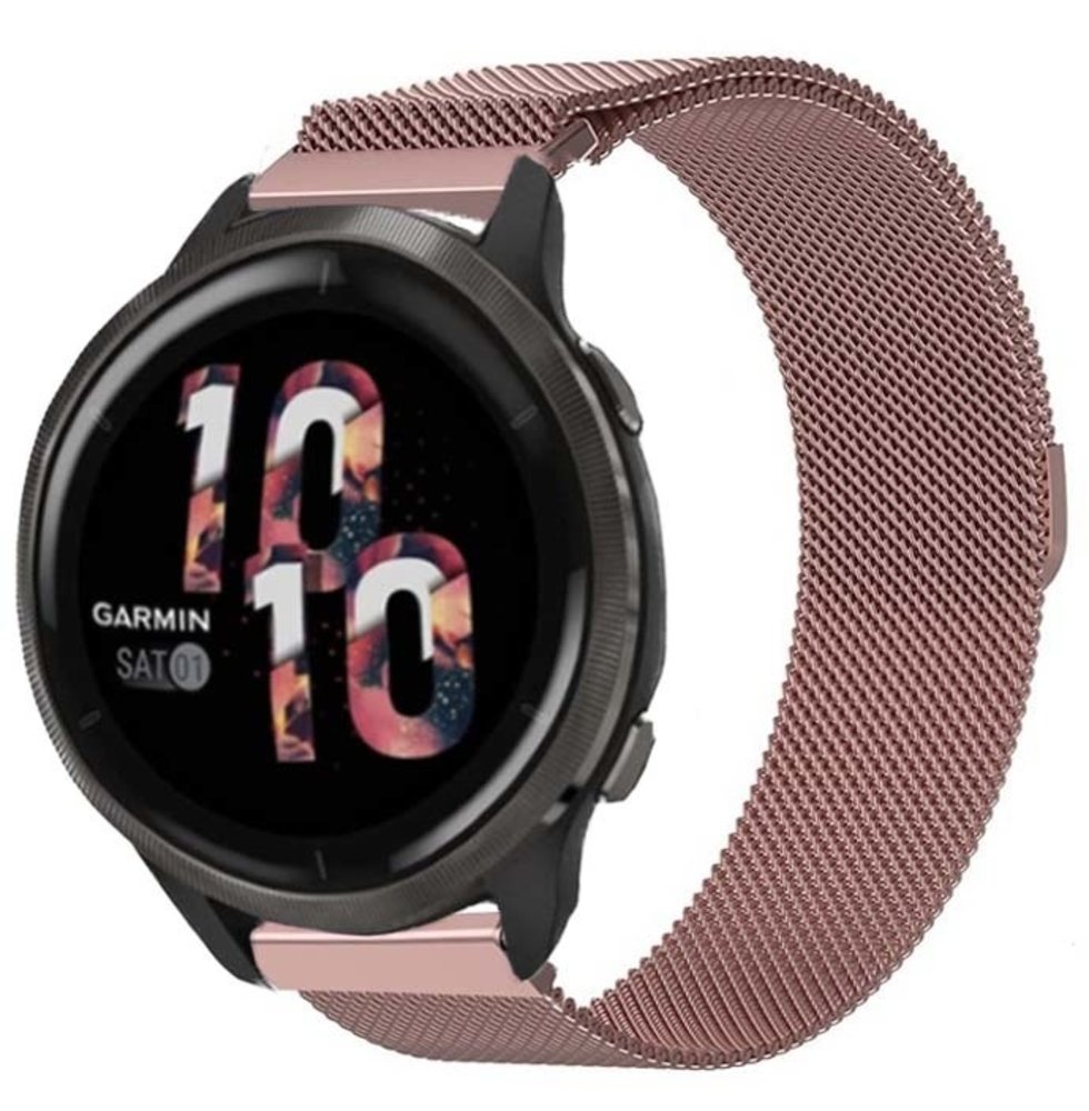 Strap-it® Strap-it Garmin Venu 2 Milanese Armband (Rosa) Strap-it® Strap-it Garmin Venu 2 Milanese Armband (Rosa)