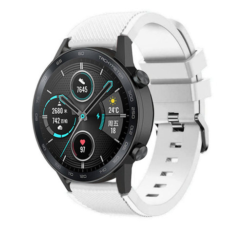 Strap-it® Strap-it Honor Magic Watch 2 Silikonarmband (Weiß)