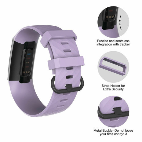 Strap-it® Strap-it Fitbit Charge 3/4 Silikonarmband (Lila)