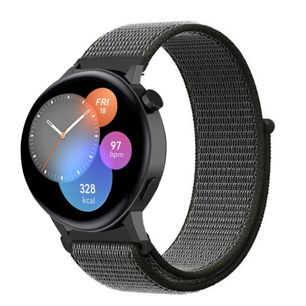 Strap-it® Strap-it Huawei Watch GT 3 42mm Nylon Armband (Grün)