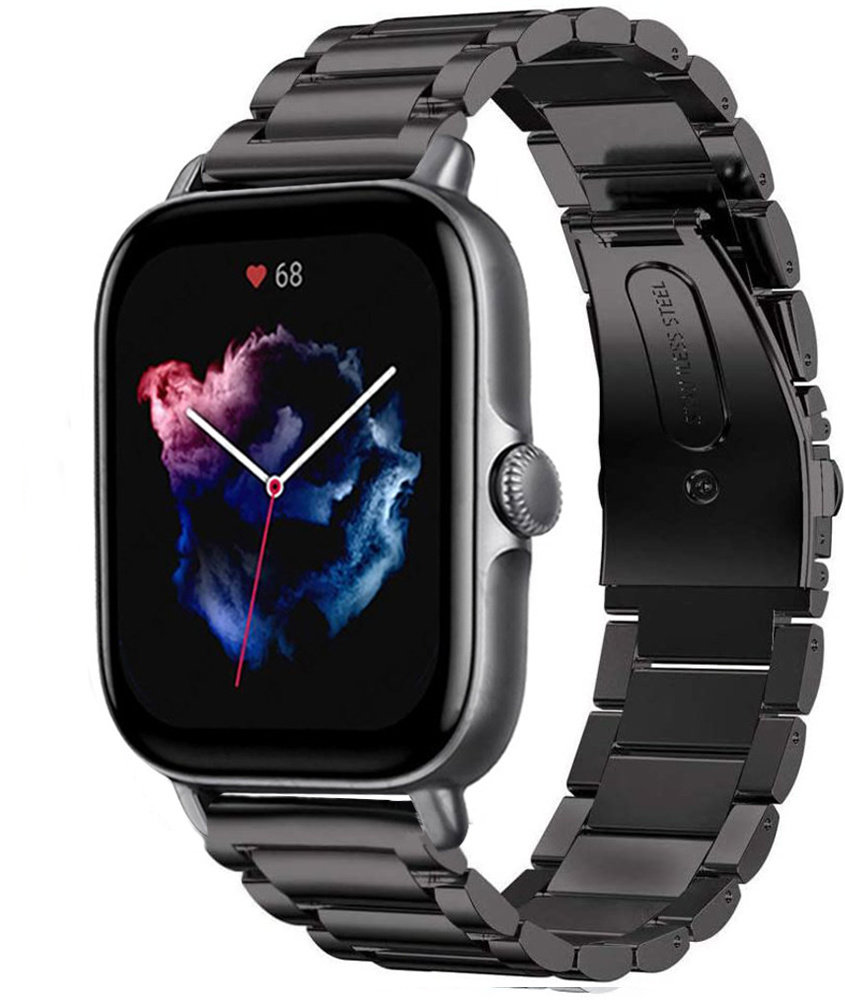 Strap-it® Strap-it Amazfit GTS 3 Titanarmband (Schwarz)